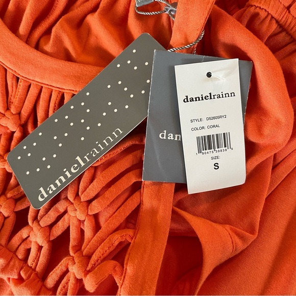 Daniel Rainn Orange Jersey Knit Halter Maxi Dress with Macrame Neckline S - Picture 12 of 14